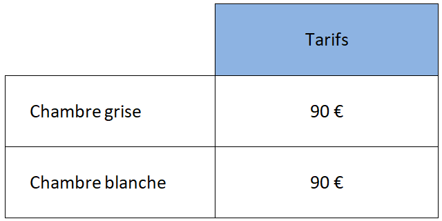 tarifs 2023